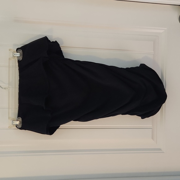 Super sexy strapless ruched ruffled bra top little black dress - Picture 4 of 5